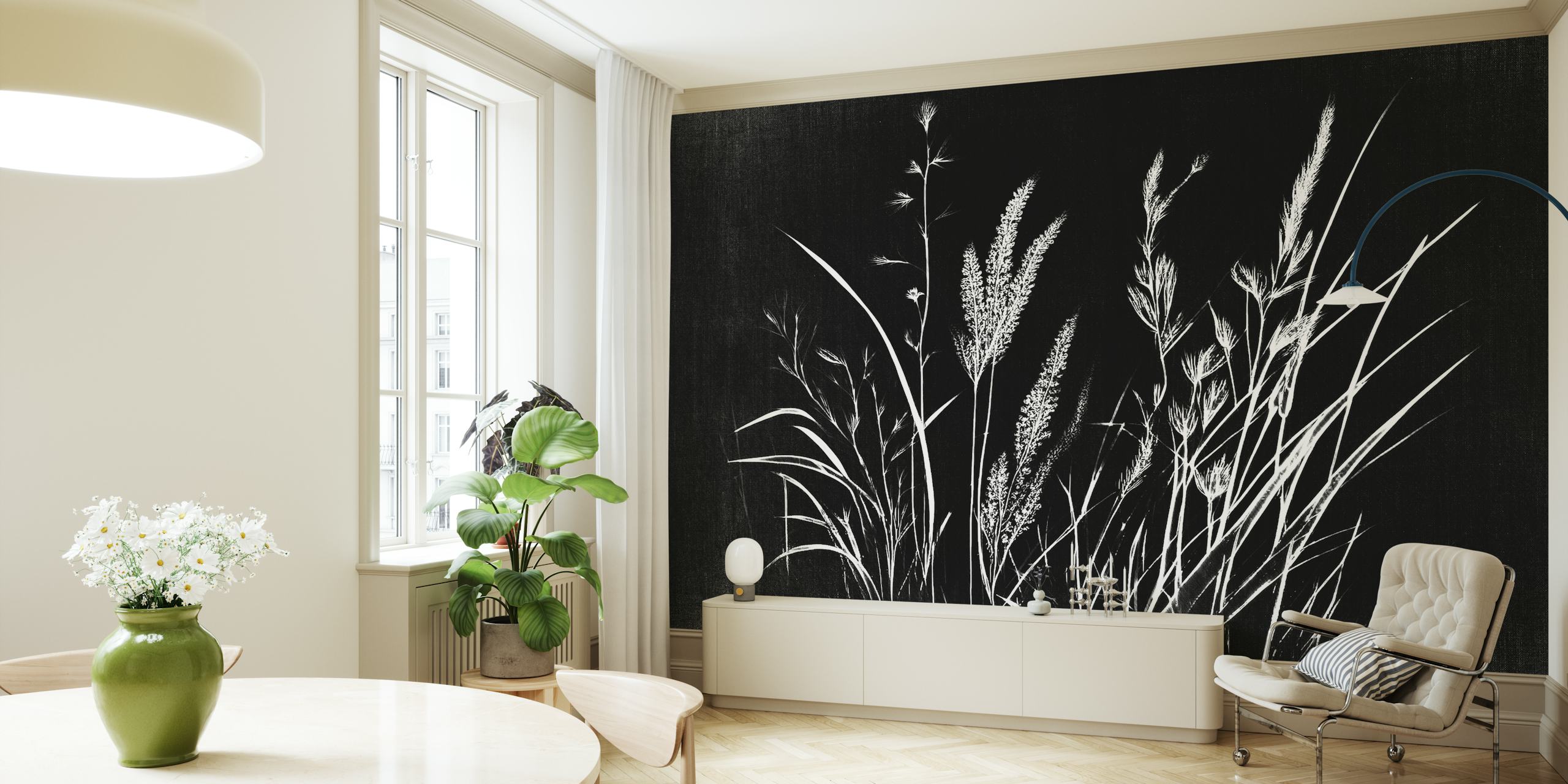 Tapeta Moody Garden prikazana u sobi